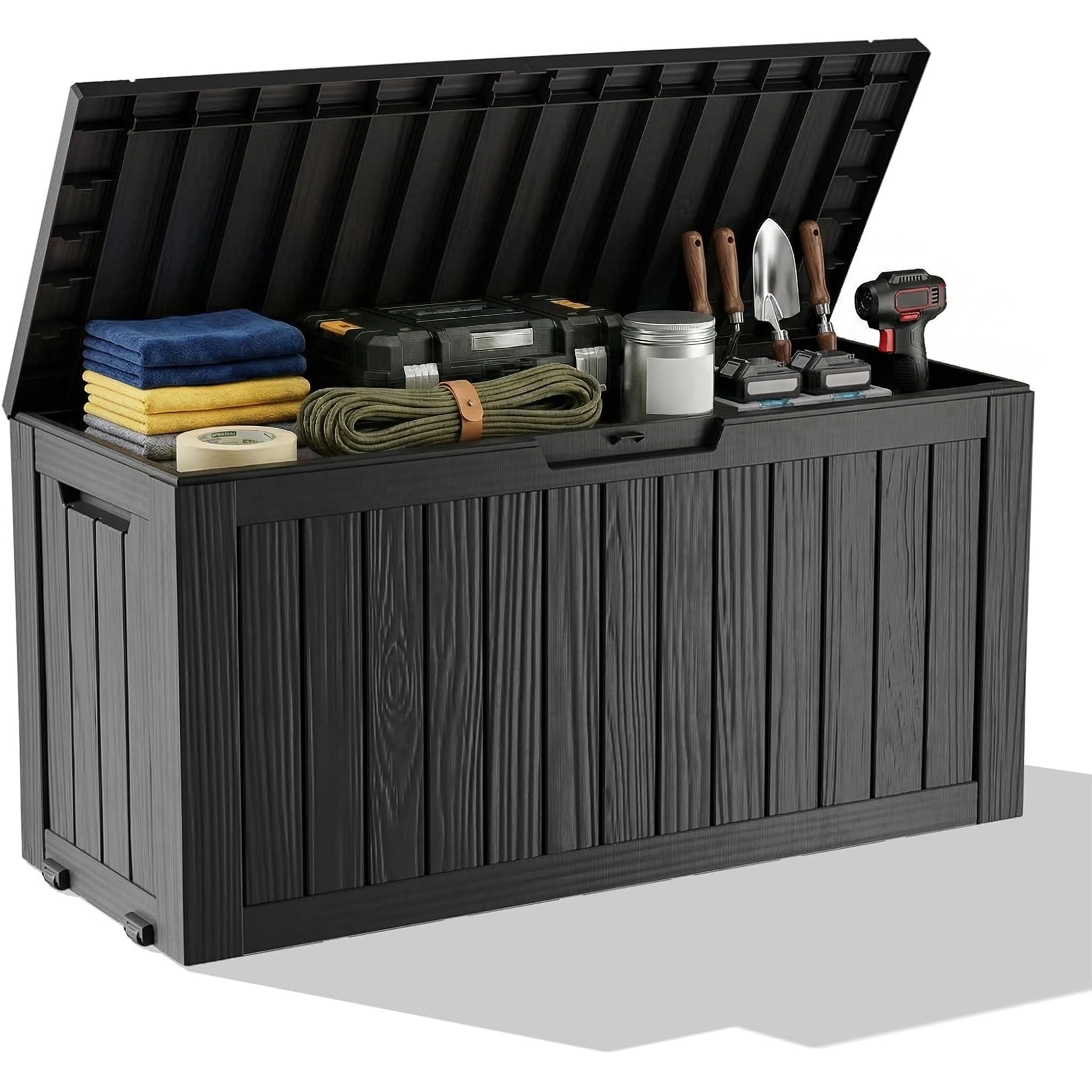 Outdoor Furniture Wood - Kotak Penyimpanan Resin Tahan Air untuk