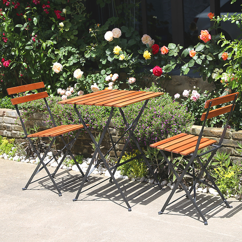 Outdoor Furniture Metal Chairs - Meja Kopi Kayu Solid Dapat Dilipat