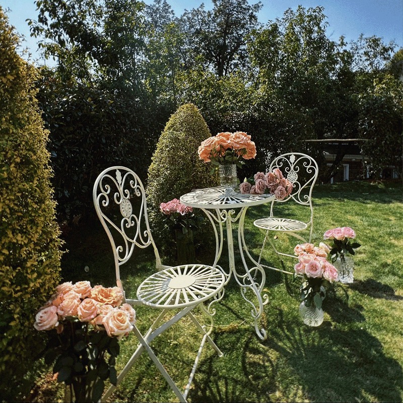 Meja dan Kursi Besi Vintage Pr - Outdoor Furniture Metal Chairs ulasan dan harga