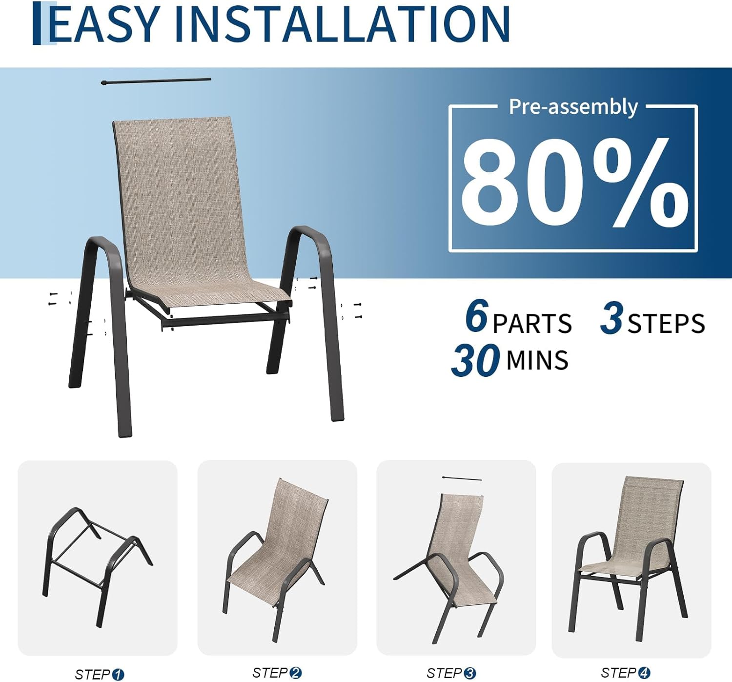Set Kursi Makan Teras 4 Buah,  - Outdoor Furniture Metal Chairs ulasan dan harga